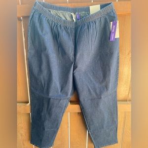 Catherine’s Elastic Waist Dark Blue Jeans